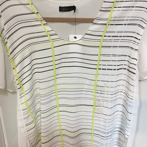 Calvin Klein Jeans White Short Sleeve Blouse NWT - Picture 3 of 11